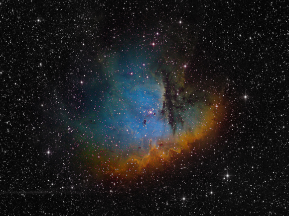 The PacMan Nebula - Hubble-palette