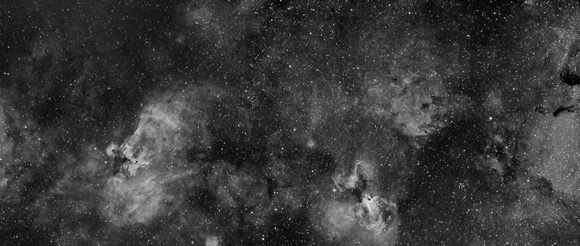 Messier 16 and Messier 17 - A 2-frame mosaic