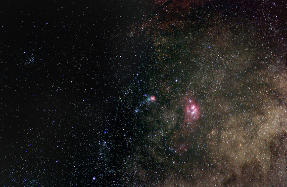 Messier 8 and Messier 20 area